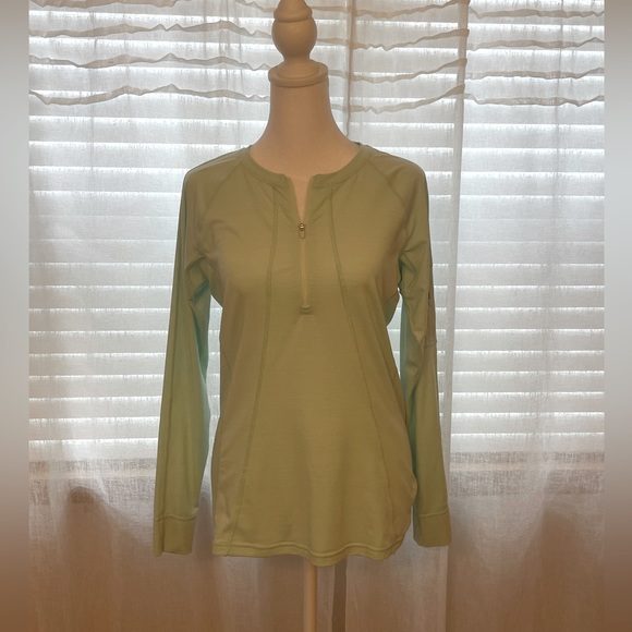 Athleta NWOT 3/4 zip, long sleeve workout jacket, size medium, mint green color - Picture 1 of 9